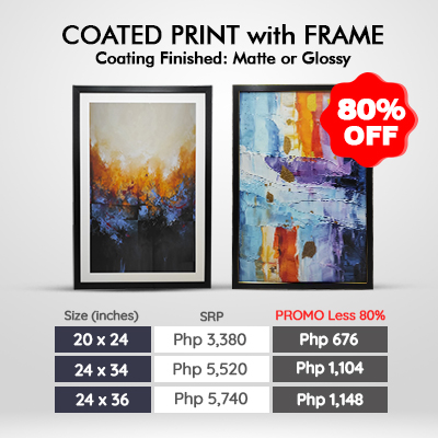 Coated Print with Frame - the ultimate frame to elevate your best photo! We also have big sizes for this promotion.